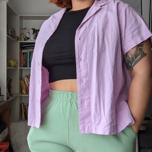Big Bud Press Button-Up in Lavender Small
